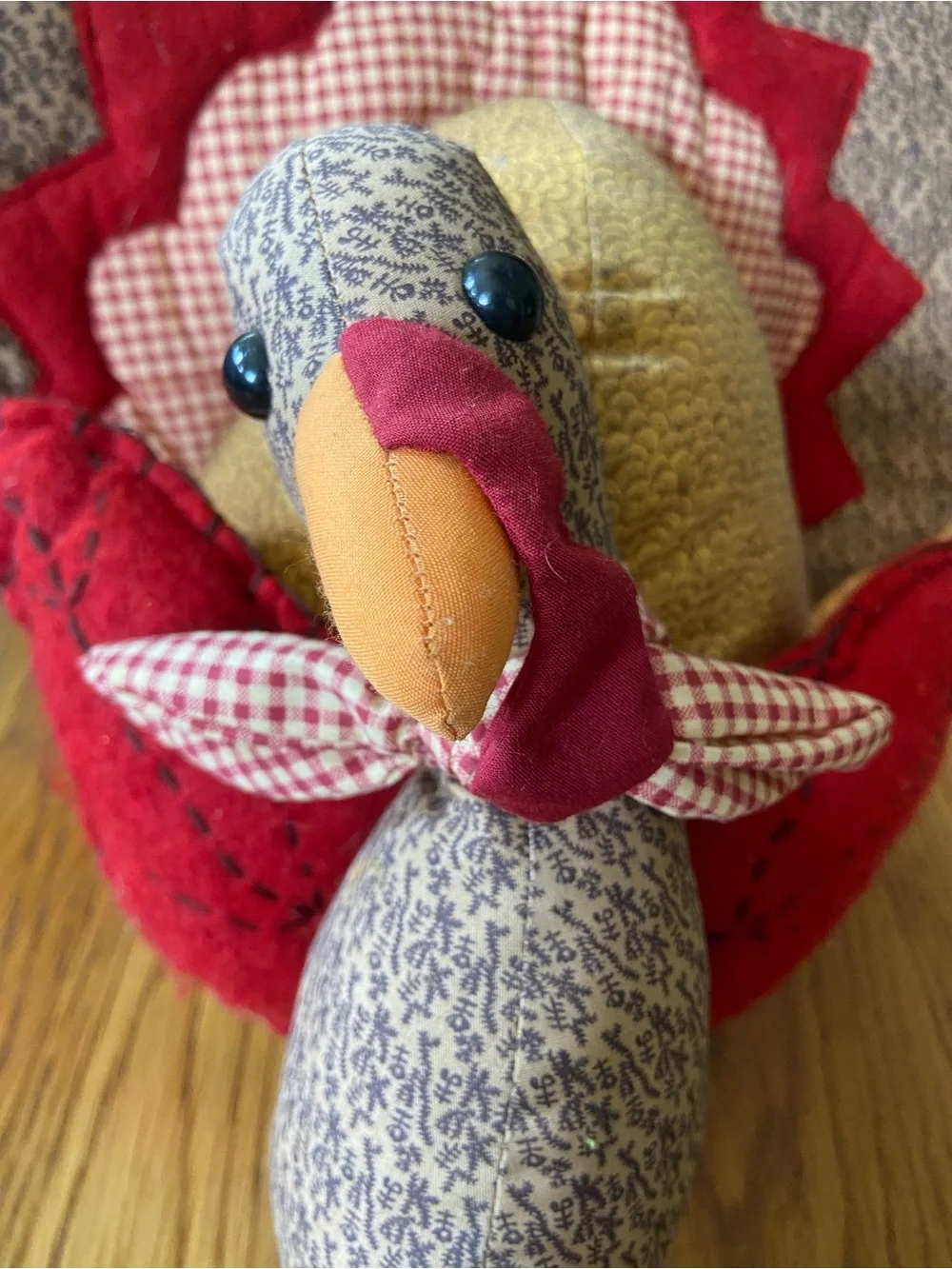 Vintage Stuffed Fabric Thanksgiving Turkey